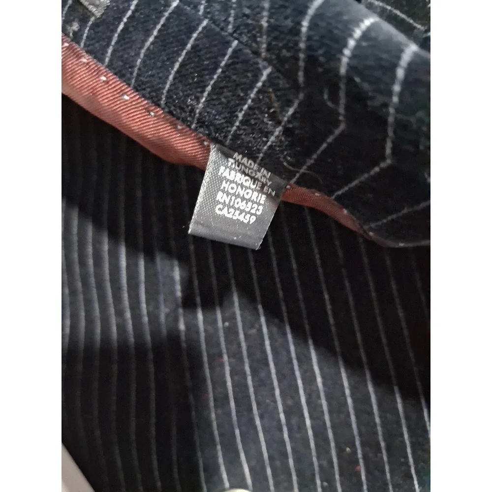 Ted Baker Endurance‎ Blk Pinstripe Mens size 40L Velour Two-Button Preppy Blazer